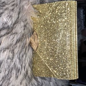 Fashion Michael Kors gold glitter hard purse